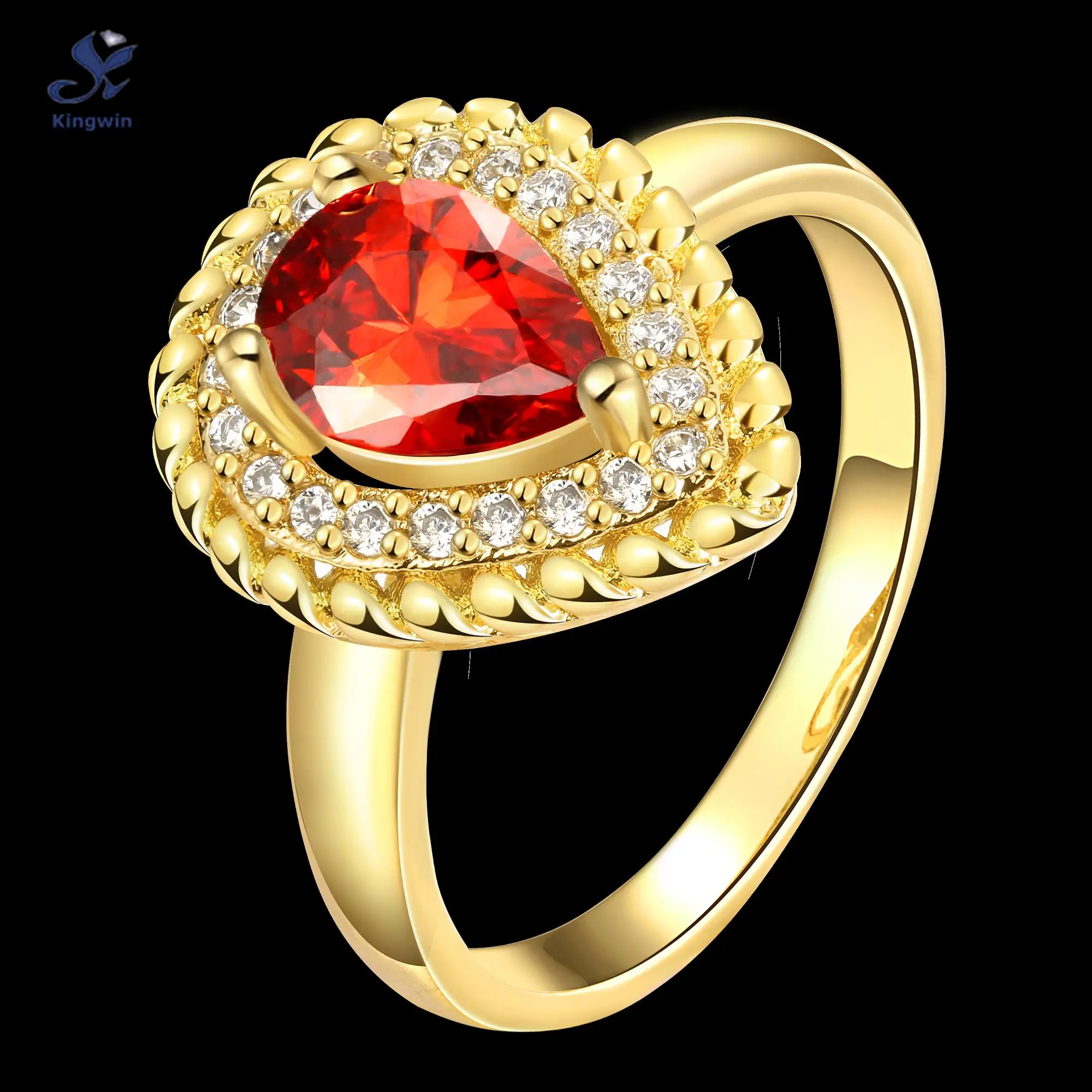 Хорошее качество грушевидный полудрагоценный камень гранат Красный Цирконий cz