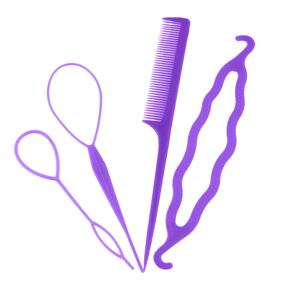 4 шт./компл. зажим для плетения волос пучка расческа аксессуары укладки набор