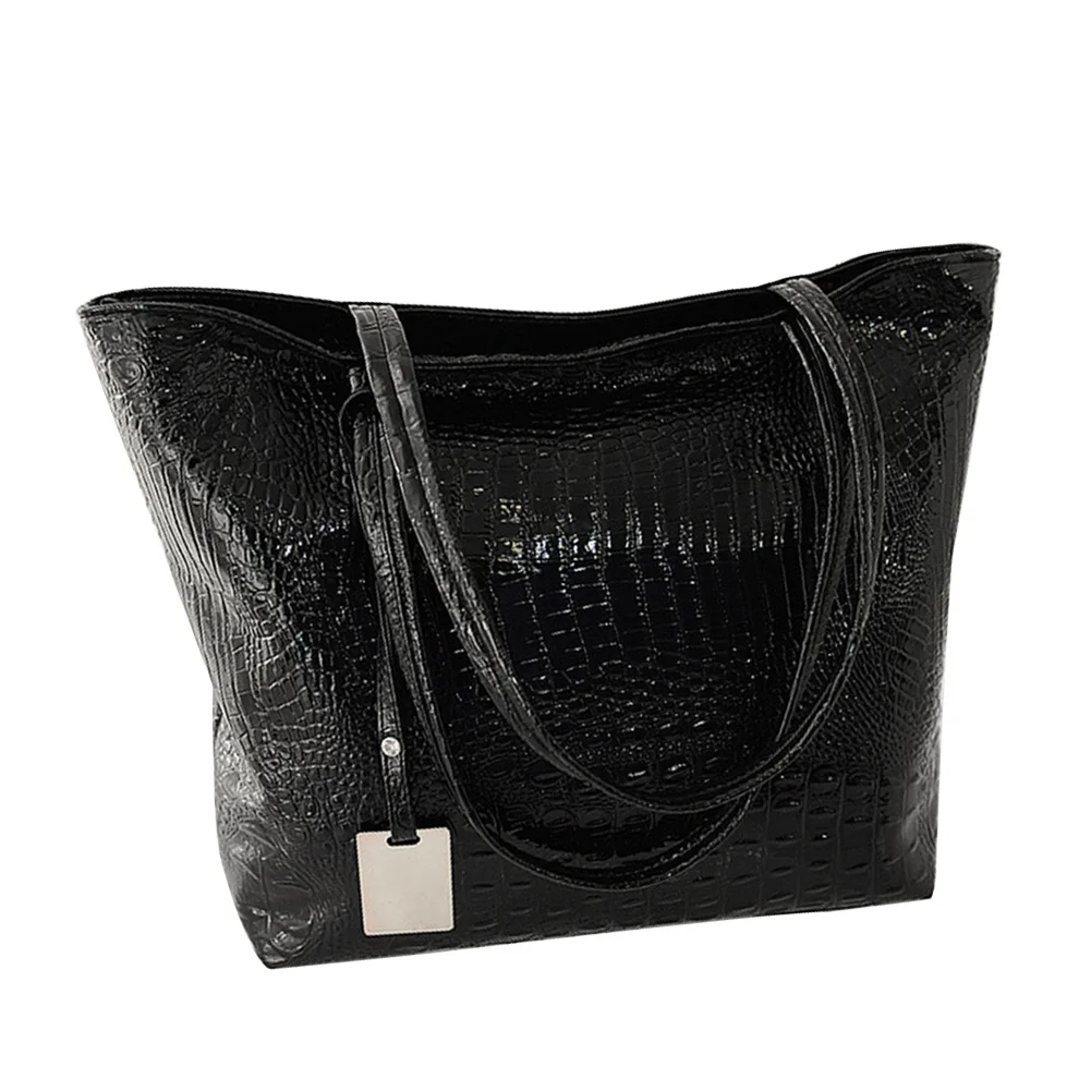Для женщин мягкая искусственная PU Tote крокодил повседневное аллигатора