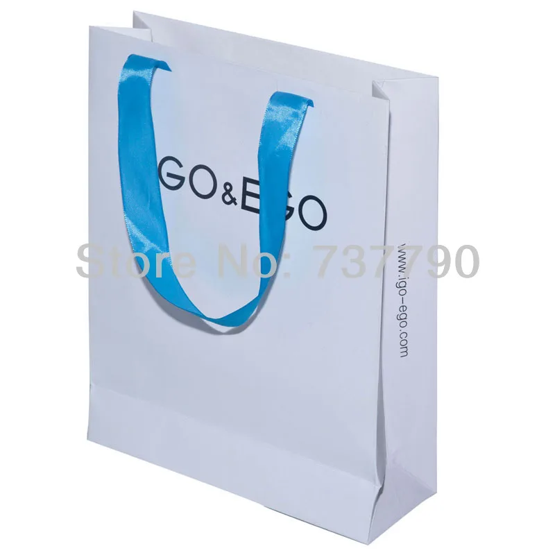 custom printed logo gift paper bag/Recyclable packaging white bag for shopping 20x25x8cm | Дом и сад