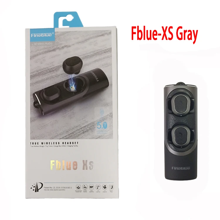 Gray Retail box Fineblue Fblue XS Беспроводная Bluetooth 5,0 гарнитура вкладыши Звук бинауральные мини-наушники с магнитным разъемом для зарядки - Цвет: Gray Retail box