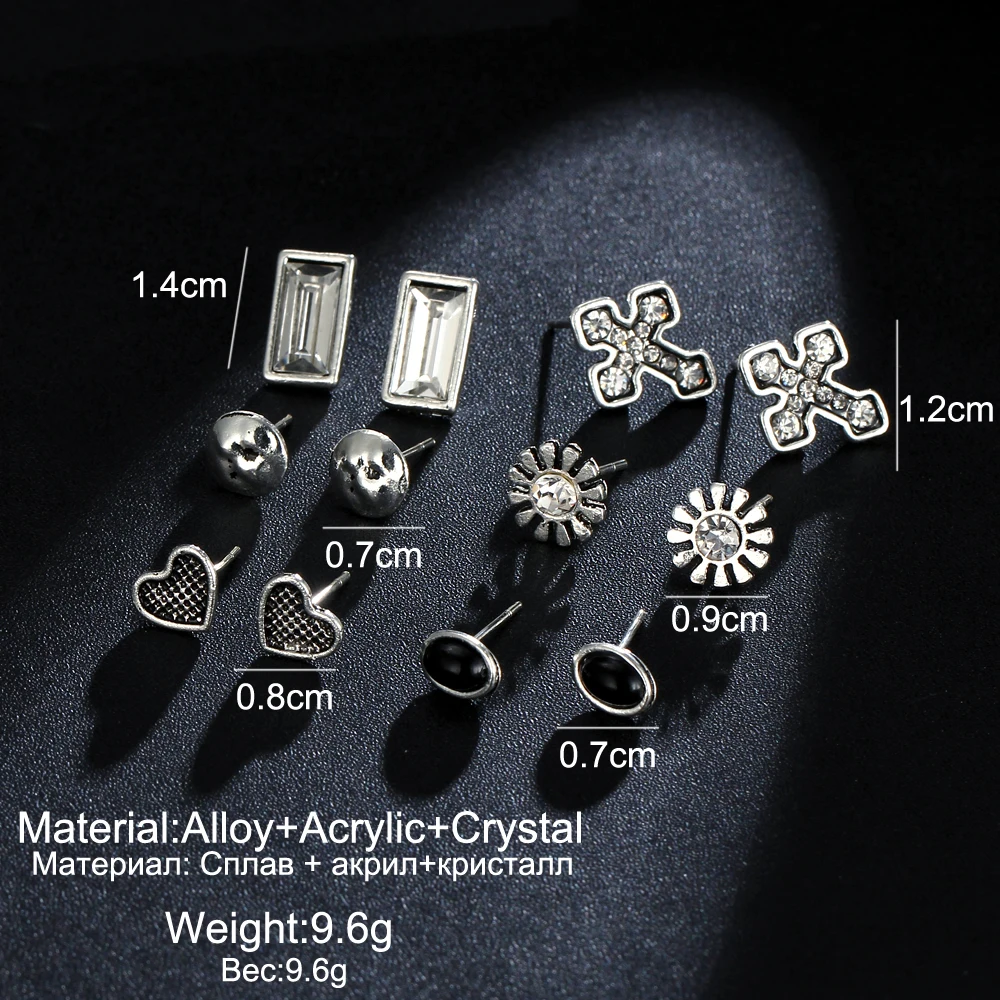 Женские серьги-пусеты IF ME Винтажные в форме сердца золотого серебряного цвета |