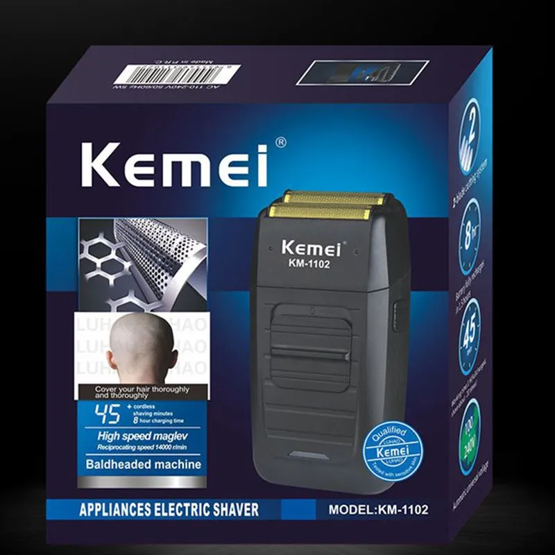 Kemei KM-1102 перезаряжаемая электробритва для мужчин уход за лицом