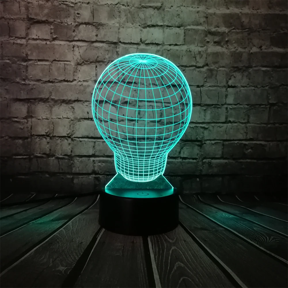 Креативный большой светильник в форме лампы 3D USB светодиодный RGB лампа Иллюзия