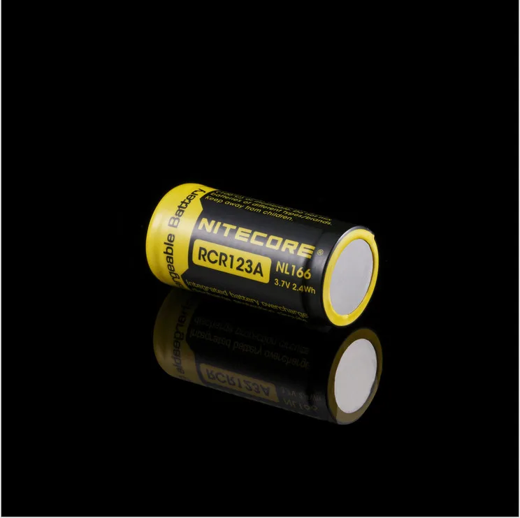 2 шт. литий ионные перезаряжаемые батареи NITECORE RCR123A NL166 650 мАч 3 7 в Втч|Портативные