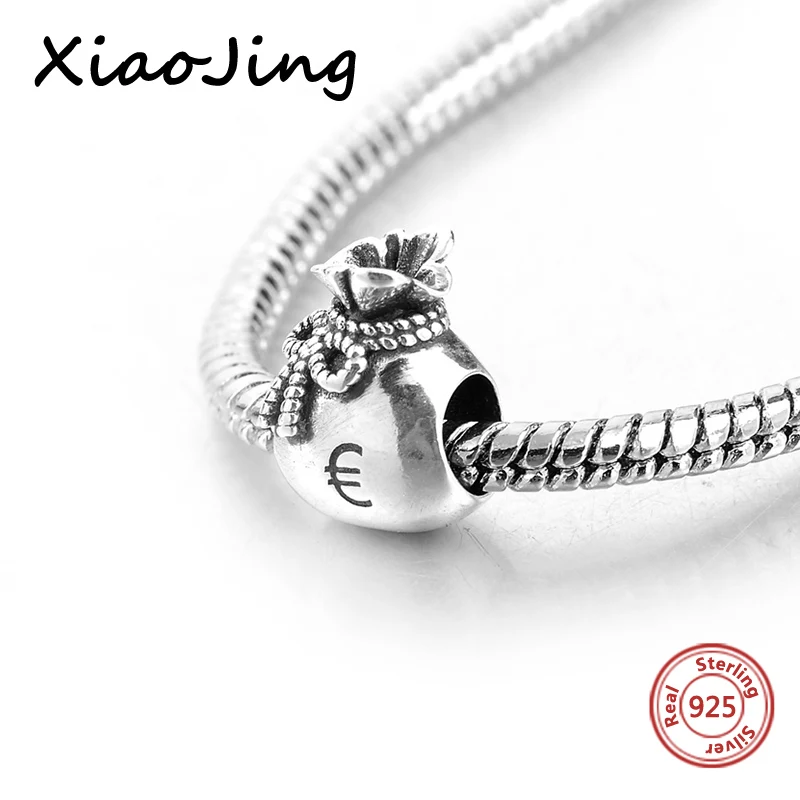 Hot sale Genuine 925 Sterling Silver money purse Charm Beads Fit Original Pandora Bracelet Pendants DIY beads for Jewelry Making | Украшения