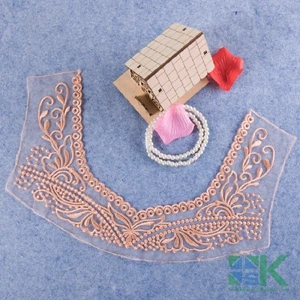 DIY патчи воротник 5 шт 4 Цвет Чистой пряжи вышивка цветок Кружева Одежды украшения