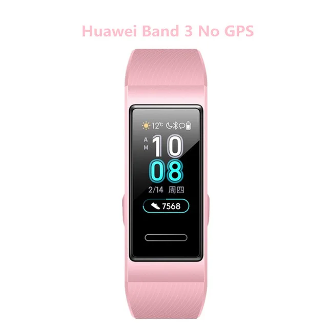 BAND 3 PINK Huawei Band 3 Pro gps Amoled 0,95 'Полноцветный Сенсорный Водонепроницаемый металлический браслет для плавания с датчиком сердечного ритма и сна - Цвет: BAND 3 PINK