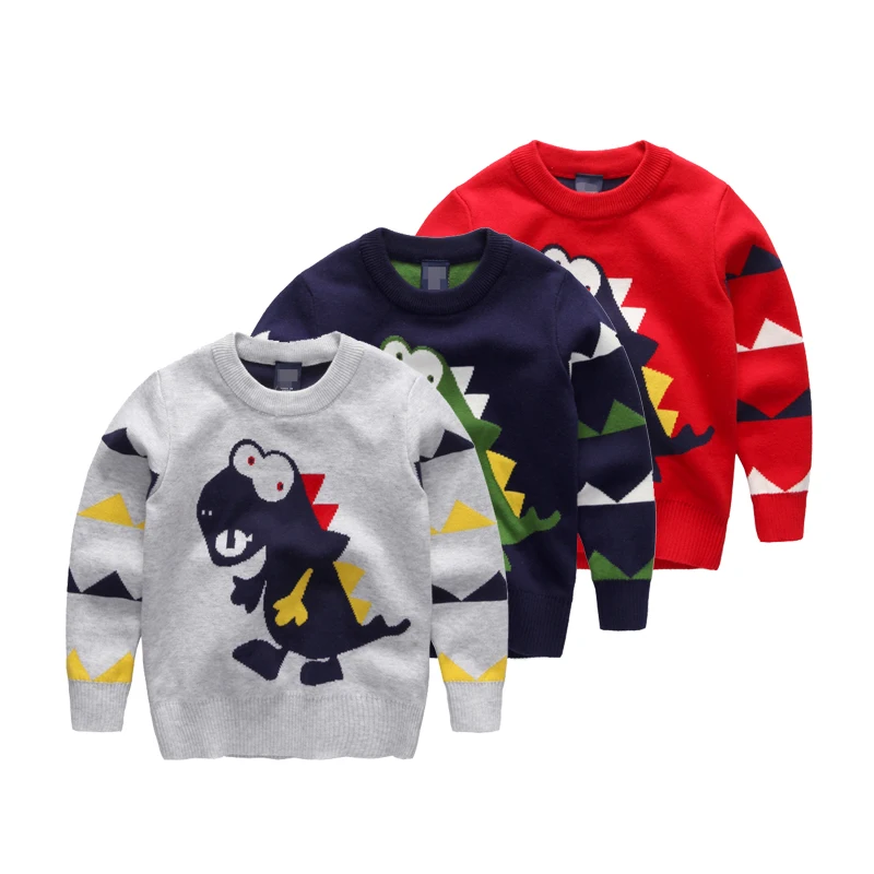 Вязаный свитер для мальчиков Новинка 2017 года вязаный пуловер с рисунком