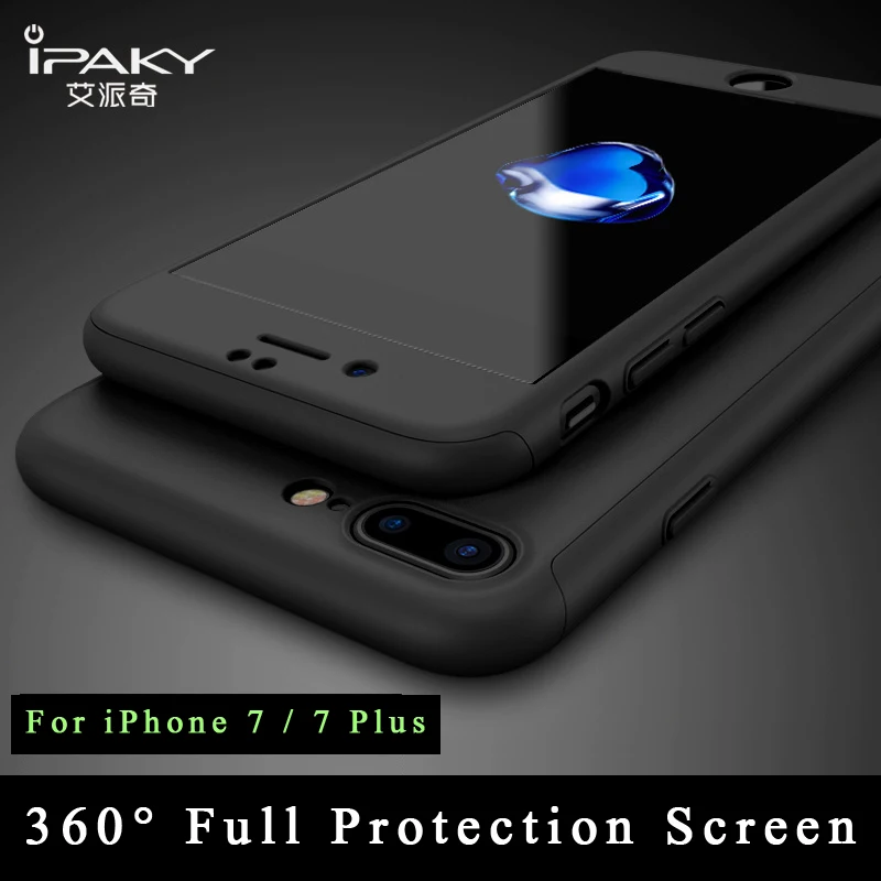 iPaky Coque For Apple iphone 7 Plus Case Cover iPhone 8 Cases 360 PC + Glass Screen Protector iphone7 7Plus |