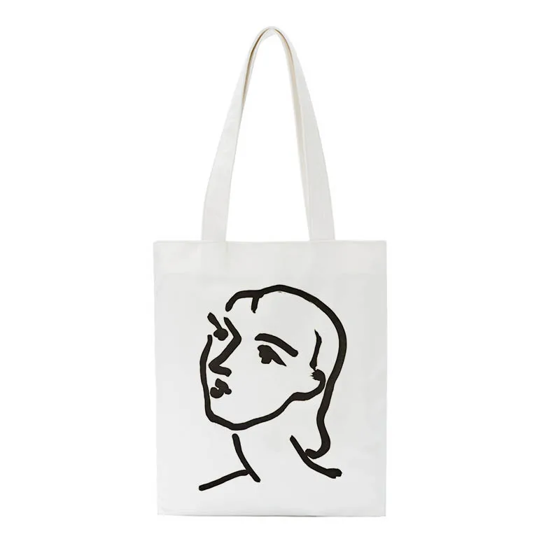 Matisse Холст мультфильм искусство печати абстрактный женский холст большой емкости Повседневная мода новые винтажные сумки на плечо