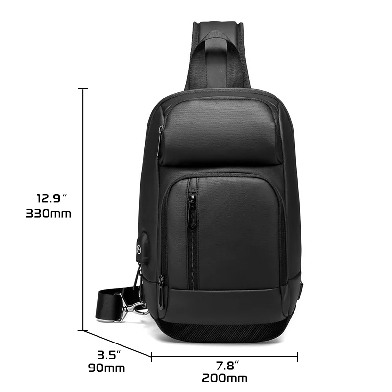 

oxford waterproof shoulder bag Large capacity storage with USB charging port Suitable for business travel shoulder bag