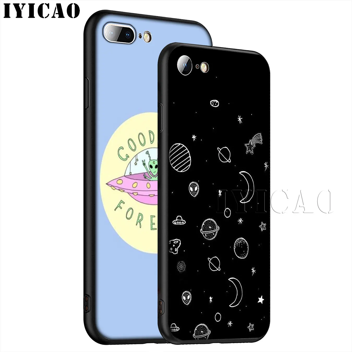IYICAO милый Alien UFO Kawaii мягкий силиконовый чехол для телефона iPhone XR X XS 11 Pro Max 6 6S 7 8 Plus 5