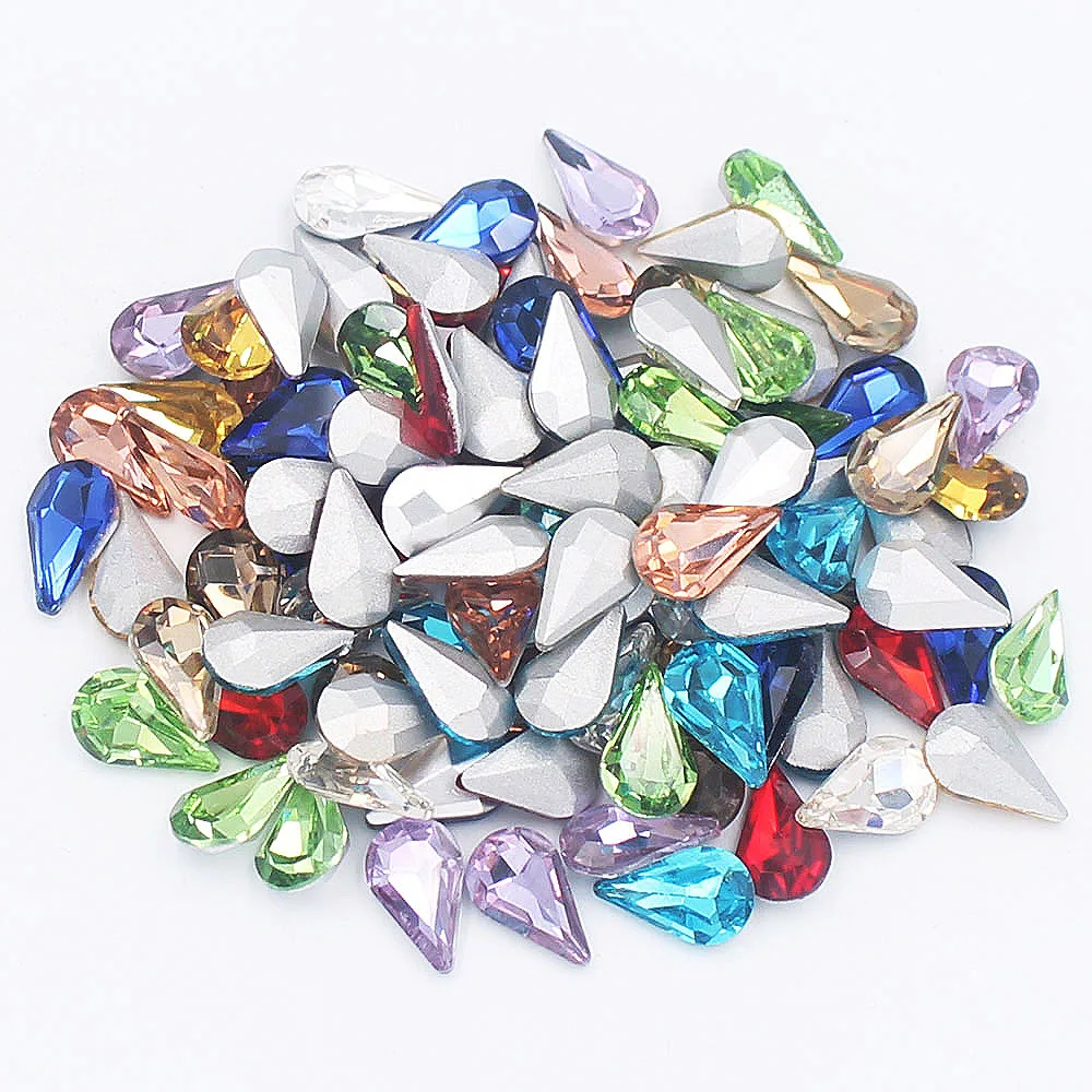 30 шт. в форме капли блестящие камни ремесла Стразы и кристаллы клеевые бусины на