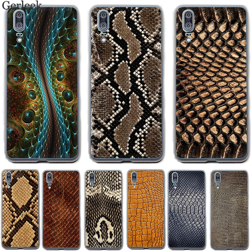 Чехол для Huawei P30 P9 P8 P10 P20 Lite Plus Pro MINI P Smart Snake Skin Texture Hard Cover|Чехлы-накладки| |