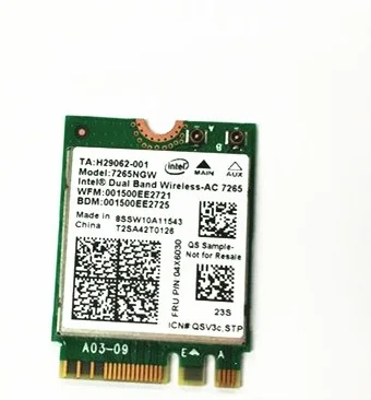 

Новинка для Intel Dual Band Wireless-AC 7265 7265NGW 802.11ac 2X2 WiFi + для Bluetooth 4,0 NGFF карта для IBM Lenovo FRU:04X6030