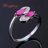 925 silver inlaid natural ruby ring women simple fashion