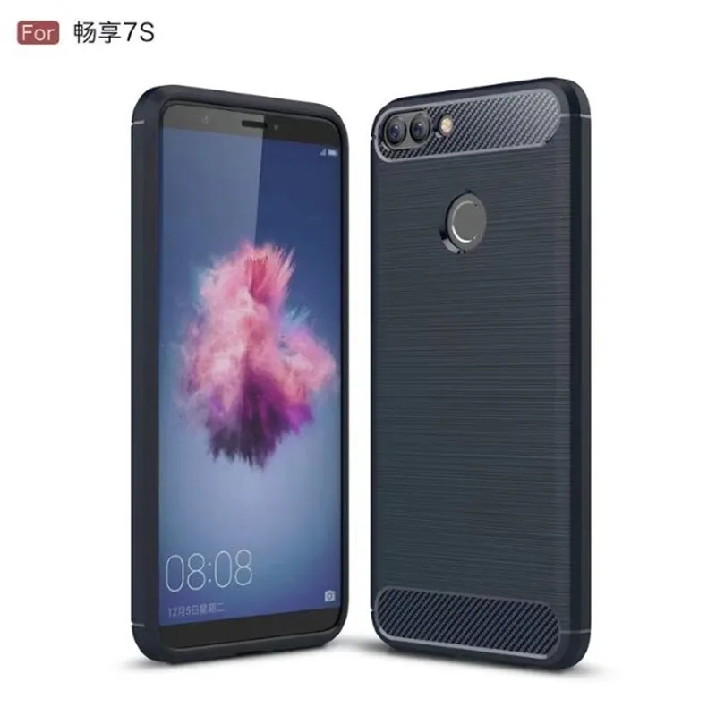

Тонкий мягкий чехол из ТПУ для Huawei Enjoy 6 7, защитный противоударный чехол из углеродного волокна, задняя крышка для Huawei enjoy 6s 7s, чехол