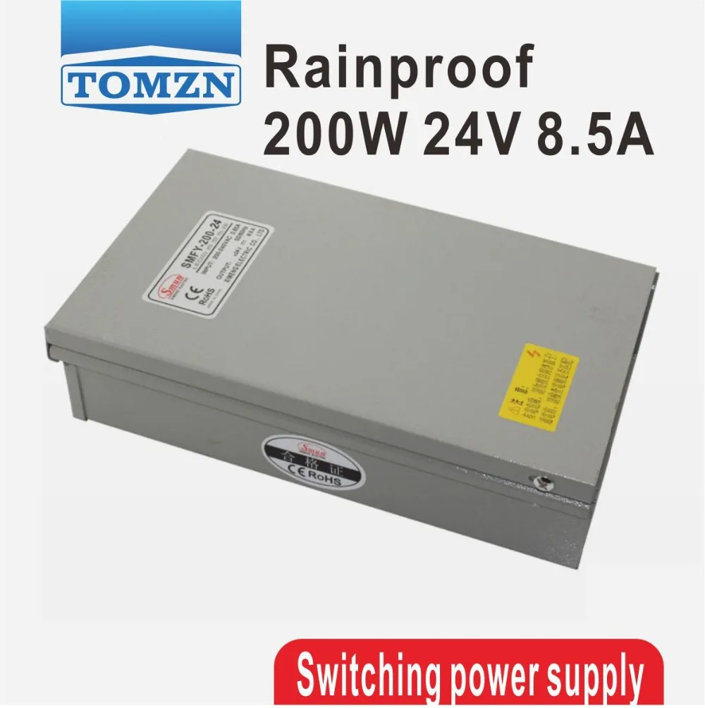 

200W 24V 8.5A Rainproof outdoor Single Output Switching power supply smps AC TO DC for LED