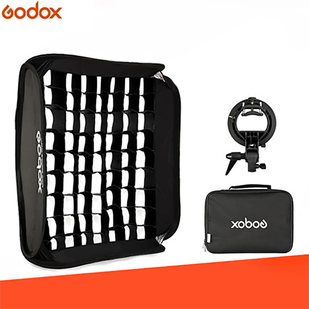 Софтбокс Godox 40*40 см/50*50 см/60*60 см/80*80 см для вспышки Speedlite + кронштейн типа S сетка