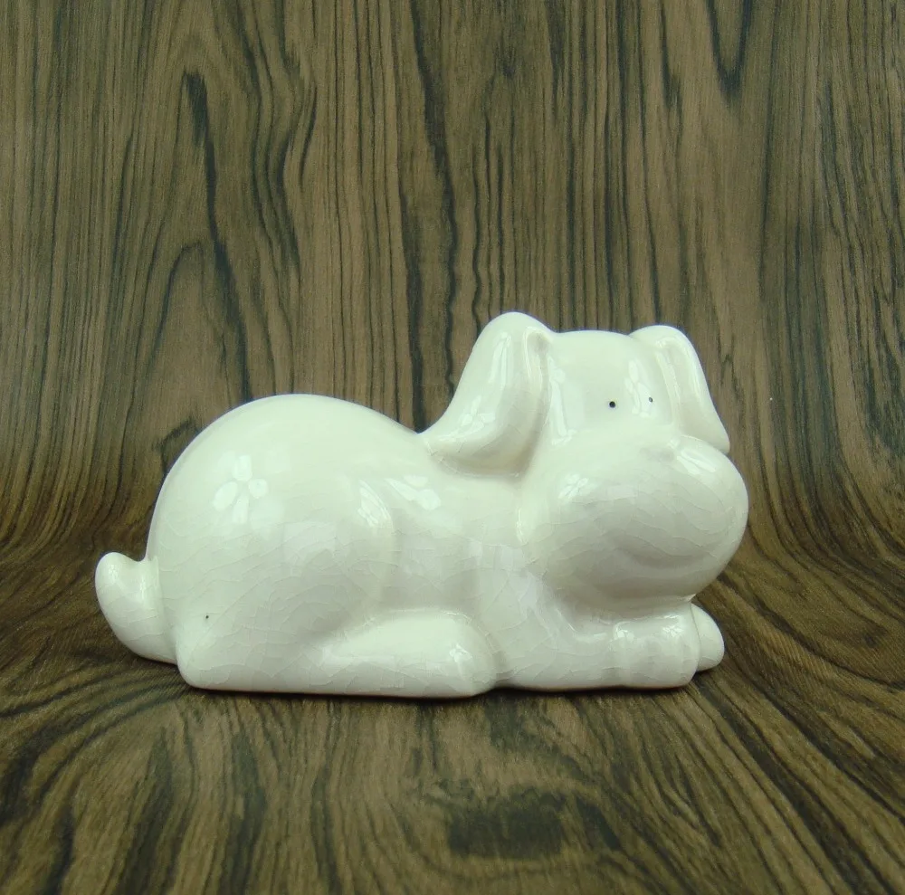 Фарфоровая фигурка щенка керамический поросенок ручной работы миниатюрный