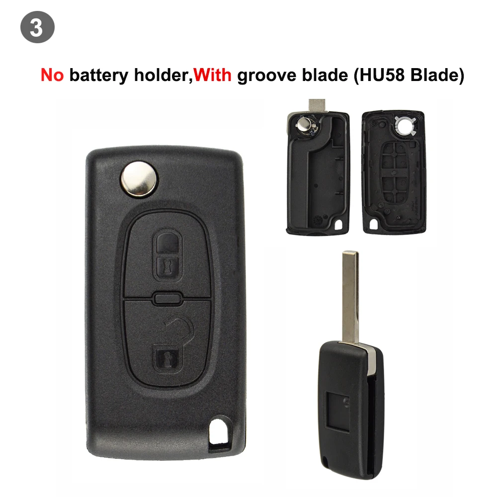 OkeyTech чехол для автомобильных ключей обманка из 2/3/4 кнопки peugeot 207 307 308 407 607 807 Citroen C2