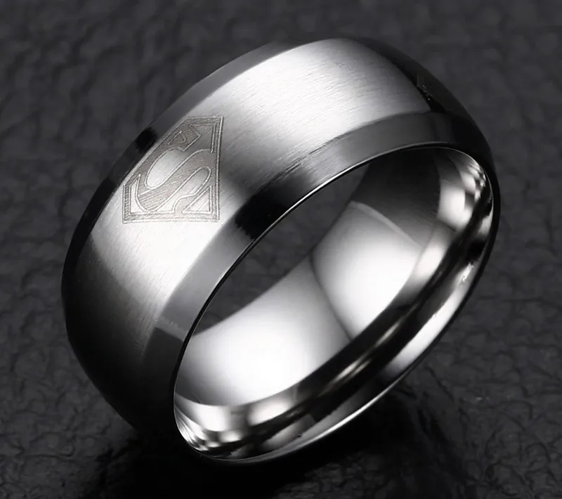 Составное Титан Сталь Для мужчин Кольца Нержавеющая сталь фильм Плёнки Супермен