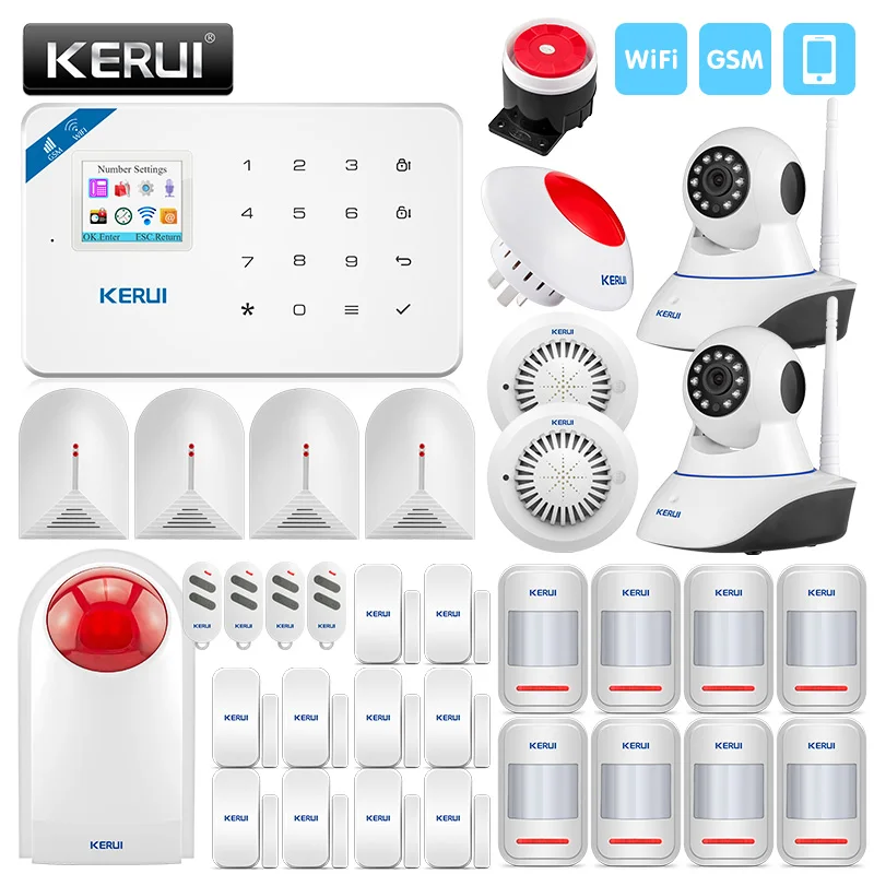 Умная охранная сигнализация KERUI беспроводная сирена с ip камерой управлением