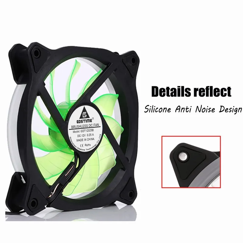 Gdstime 10 шт. 3Pin 4Pin 12025 DC 120 мм светодиодный вентилятор 120x120x25 Компьютерный Вентилятор