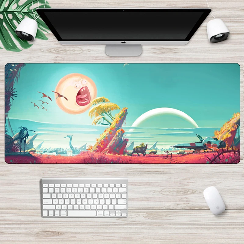 70x30 см XL игровой коврик для мыши Рик и Морт с запирающимся краем большой