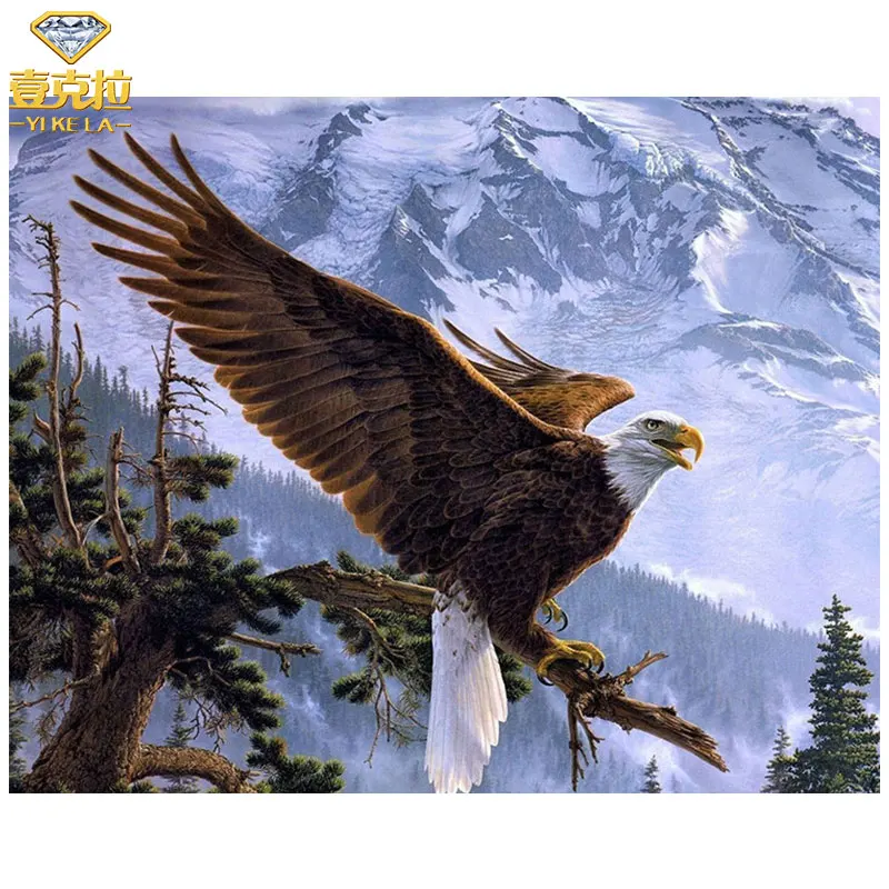 YIKELA 5D DIY алмаз вышивка отдыха eagle полный квадратный алмазов картина вышивки