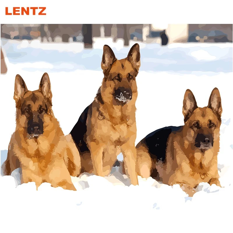 LENTZ прекрасный собака животное Набор для рисования по номерам холст стены
