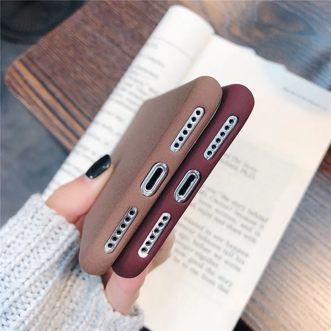 Mobile Case Ultra-Thin Sandstone Back Cover Soft Scrub For iPhone 6 6S 7 8 X-XR XS Max Plus phone case |