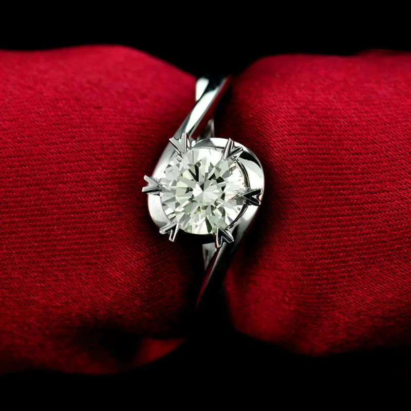 Настоящее серебро 990 пробы свадебные кольца для женщин в форме сердца шесть