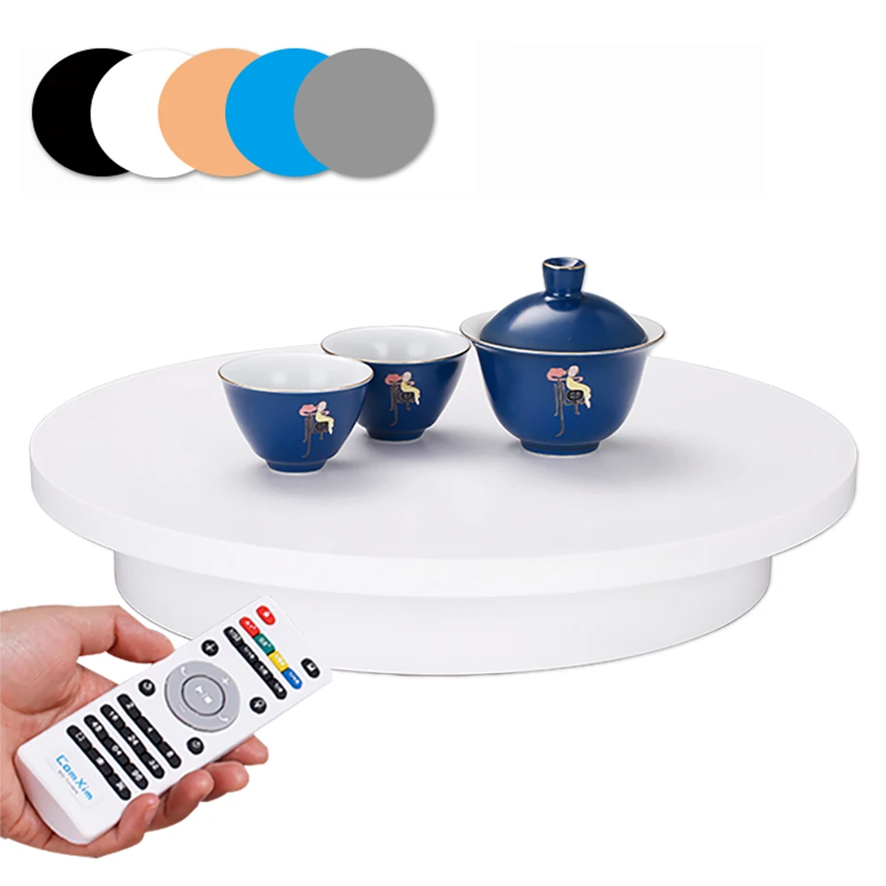 

40CM Electric turntable Remote Control Speed Adjustable Reversible Item Display Stand 360 Degree Photography Station Y