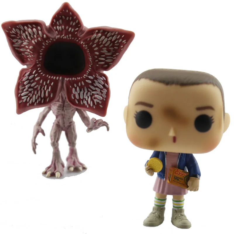Стиль около 10 см странные вещи ELEVEN с EGGOS ручной DEMOGORGON фигурка качающаяся голова Q Edition для украшения автомобиля - Цвет: 2pcs no box