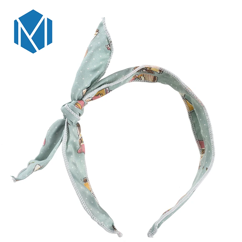 Милый тюрбан с мультяшным принтом для девочек Детская повязка на голову заячьими