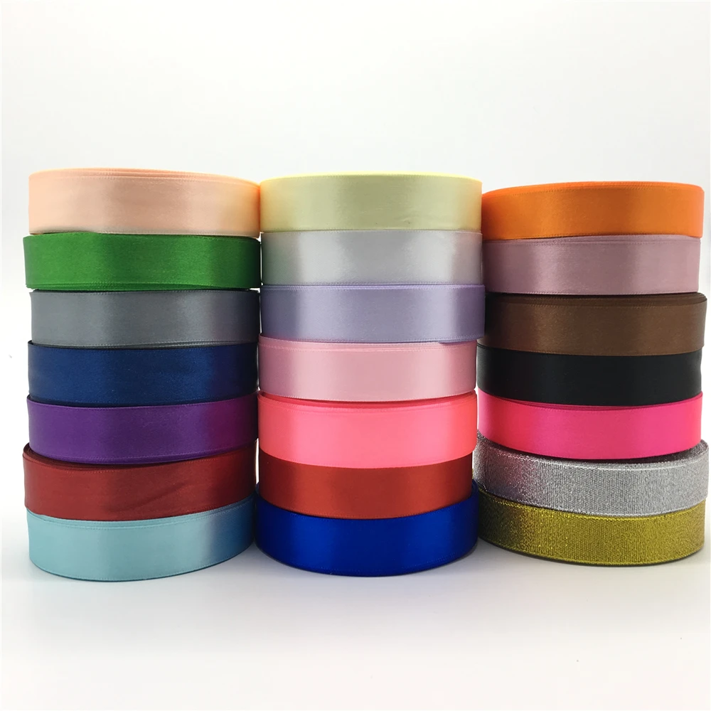 Шелковая атласная лента шириной 20 мм 3/4 дюйма (1 рулон 25 ярдов) украшение для