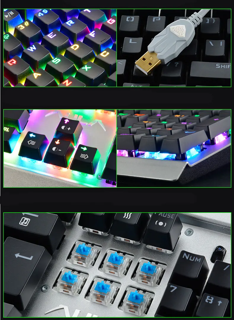 GK104 Механическая игровая Проводная клавиатура RGB на заказ 16,8 миллионов цветов 87/104 анти-ореолы русский/английский подсветка рабочего стола