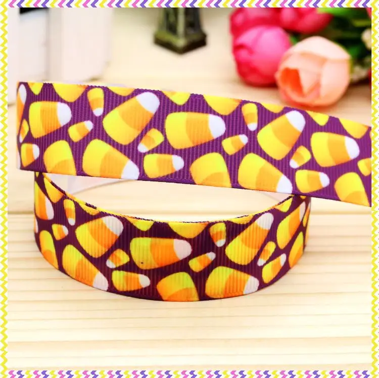 

New 7/8'' Free shipping halloween printed grosgrain ribbon hair bow headwear party decoration wholesale OEM 22mm H4117