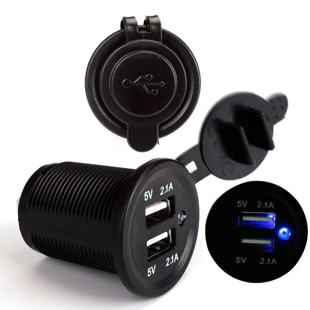 1 пара морской автомобильный переключатель панели DC12V ~ 24V LED USB зарядное