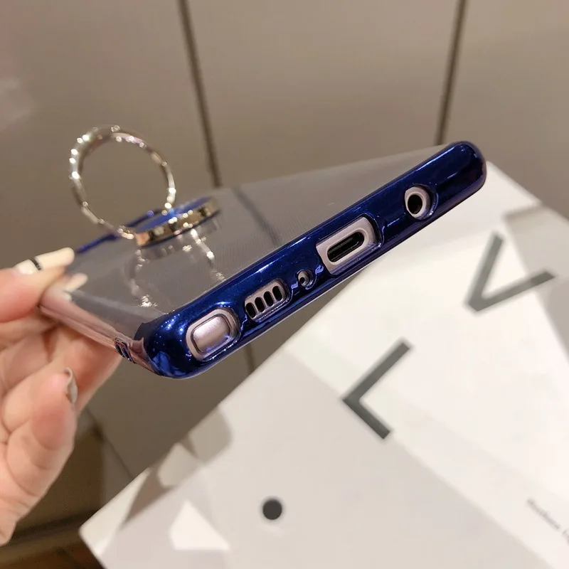 Палец кольцо держатель чехол для samsung Galaxy Note 9 ясно мягкий S8 S9 S10 A6 плюс