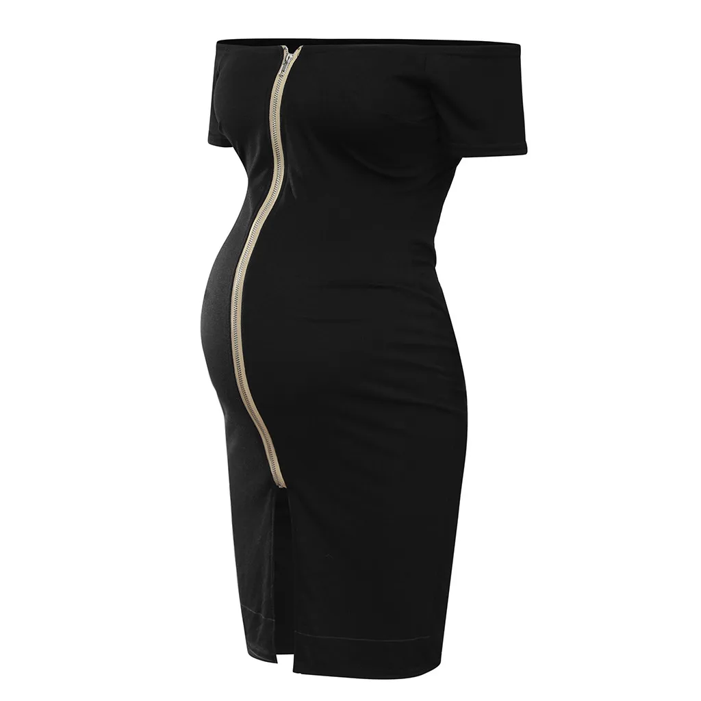 MUQGEW женское платье для беременных фотография Реквизит сплошной молнии летняя