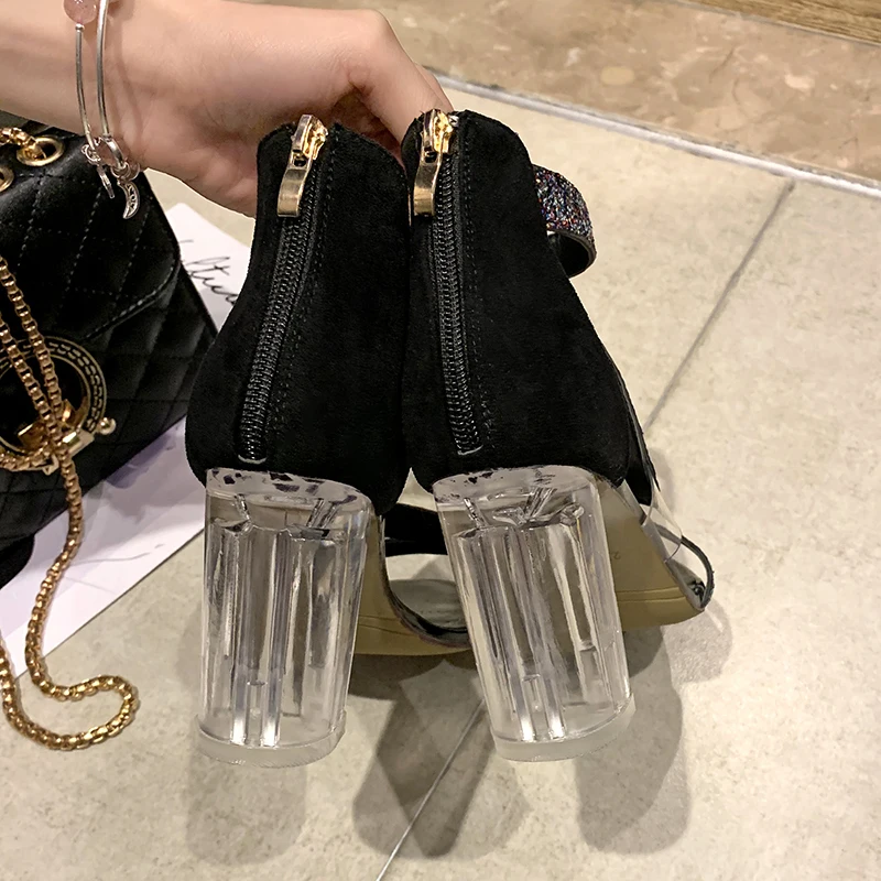 Новинка лета 2019 пикантные сандалии в римском стиле Стразы со змеиным кристаллом