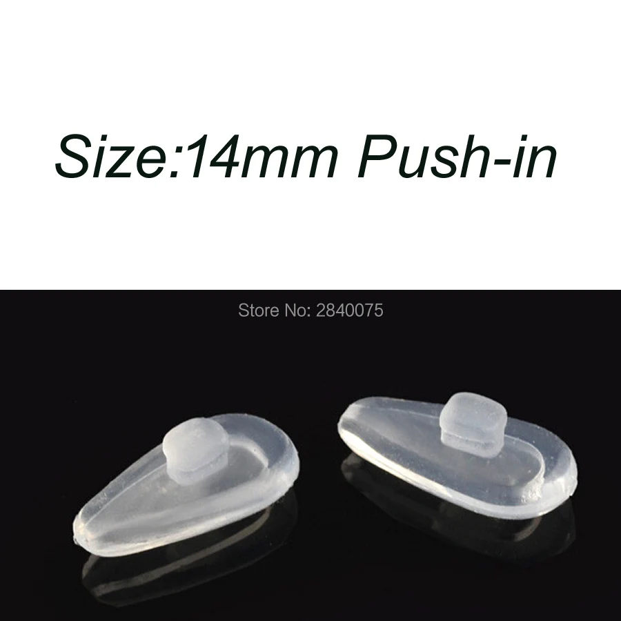 14mm Push-in 100 пар(200 шт) 12 мм 14 мм супер Мягкая воздушная камера силиконовые носоупоры для очки с оптическими стеклами аксессуары винт в Push-in - Цвет: 14mm Push-in