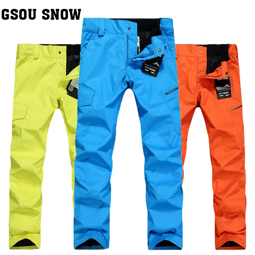Gsou снег Для мужчин Кальсоны катания на лыжах Сноуборд горнолыжные Мотобрюки