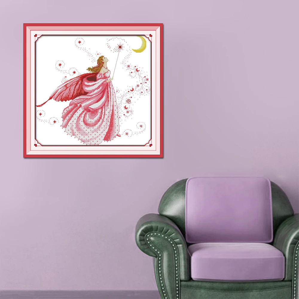 Joy Sunday Розовая фея украшение для дома R197 14CT 11CT считается и отпечатывается только