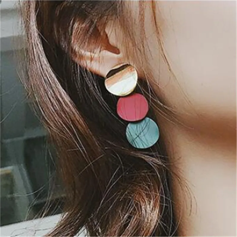 Модное ювелирное изделие из металла цветной многослойный круглые вафельные