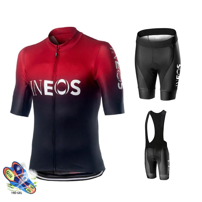 Мужская велосипедная Джерси 2019 Pro Team INEOS летняя одежда Быстросохнущий комплект