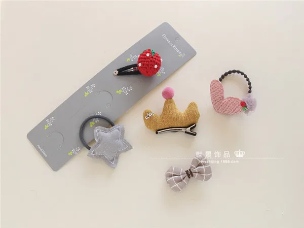 5pcs/set New Cute Sweet Headwears Girls Lovely Cartoon Flower Hairpins Kids Children Headbands Baby Hair Accessories Set Gift | Детская